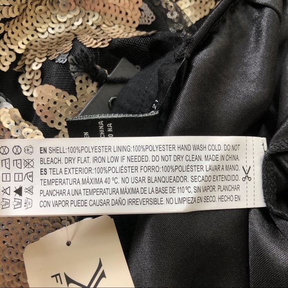 NWT Forever 21 black gold silver sequin midi skirt small - Picture 11 of 11
